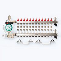 Набор тёплого пола WARMM · 12 контуров · насос WILO · с воздухоотводчиками · с евроконусами